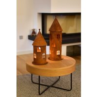 Windlicht Turm H: 42 cm im Rost Design - Rostfigur,...