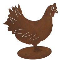 Dekofigur Huhn Henne H:27 cm im Rost Design - Rostfigur,...