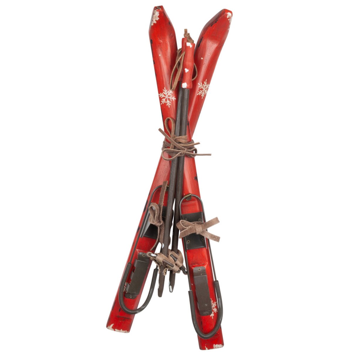 Deko Ski aus Holz in Rot 50 cm