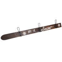 Garderobe Ski aus Holz mit 3 Haken 100 cm - Kleiderhaken,...