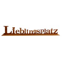 Dekofigur Lieblingsplatz Schriftzug L:64 cm auf Platte im...