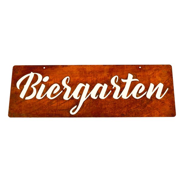 Schild Biergarten L:60 cm im Rost Design - Rostfigur, Rost Deko, Wandbild, Rostschild, Dekofigur