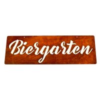 Schild Biergarten L:60 cm im Rost Design - Rostfigur,...