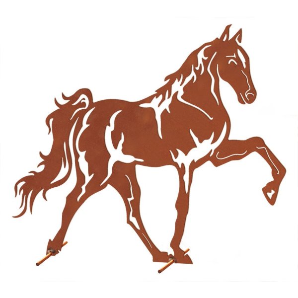 Dekofigur Pferd (Mustang) 60x70cm Rost Design, Rostfigur Garten, Gartendeko, Metalldeko, Terrassendeko