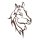 Wandbild Pferdekopf 50x35 cm Scherenschnitt im Rost Design - Rostfigur Pferd, Deko Bild, Gartendeko, Metalldeko, Terrassendeko
