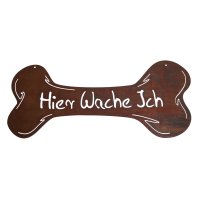 Schild Knochen Hund Hier wache ich 60 cm im Rost Design -...