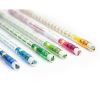 Bleistift Spickzettel mit Radiergummi, 6er Set - ausgefallener Bleistift mit Radierer, Stift, Bleistifte Schule