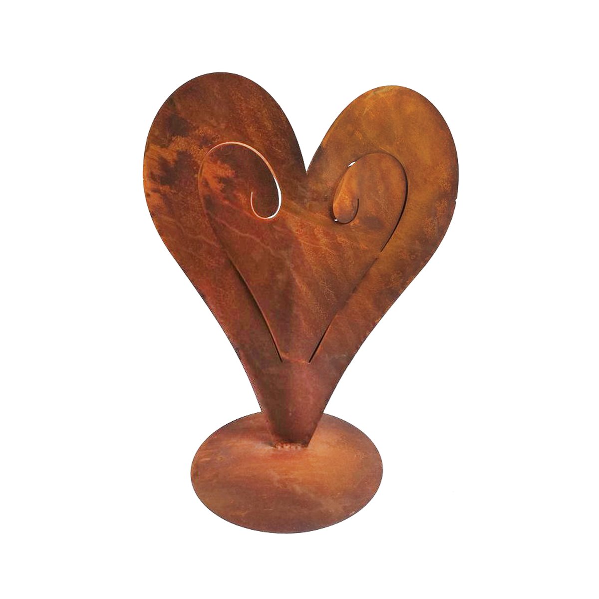 Blumenvase Herz im Rost Design H40 cm Rostfigur für den Garten, Ga