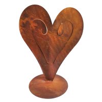 Blumenvase Herz im Rost Design H:40 cm - Rostfigur für den Garten, Gartendeko, Vase, Metalldeko