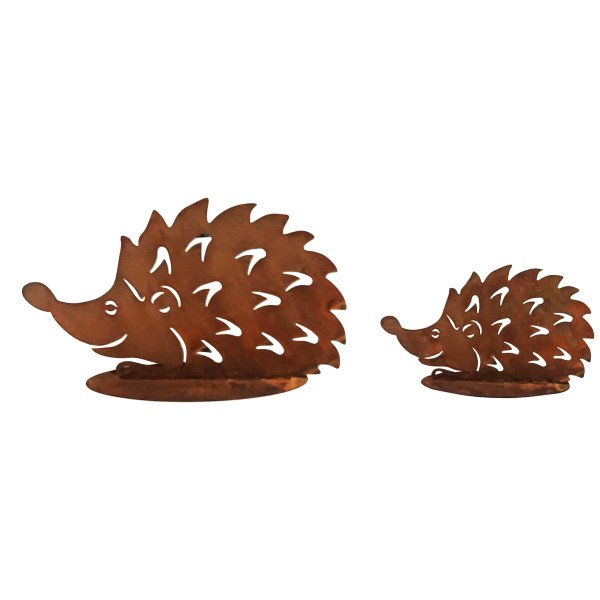 Rostfigur Igel im 2er Set H:10-15 cm - Rost Design, Deko für den Garten, Gartendeko, Metalldeko