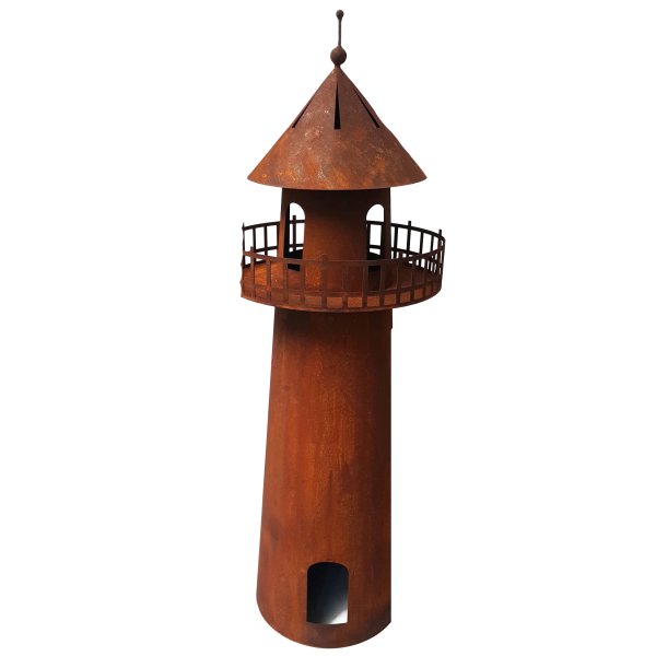 Windlicht Leuchtturm H:60 cm im Rost Design - Rostfigur, Maritime Deko, Dekofigur, Gartendeko, Metalldeko