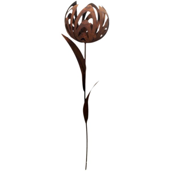 Gartenstecker Blume Blüte 95 cm im Rost Design - Dekofigur, Rostfigur für den Garten, Gartendeko, Terrassen Deko