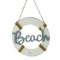 Deko Rettungsring Beach aus Holz zum Hängen als...
