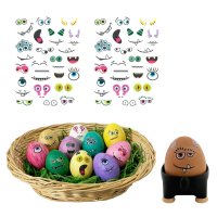 Eier Tattoos / Eier Aufkleber Monster Gesichter - 2 Bögen Eier Sticker - Osterei, Eierfärben, Osterdeko, Eierfarbe, Eier färben