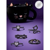 Duftkerze Black Cat Mug Katze mit Überraschungs Ring von Charmed Aroma, Kerze mit Schmuck