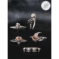 Duftkerze Midnight Teakwood Skull Totenkopf mit Überraschungs Ring von Charmed Aroma, Kerze mit Schmuck Gr. 6 / S (Gr. 51/52)