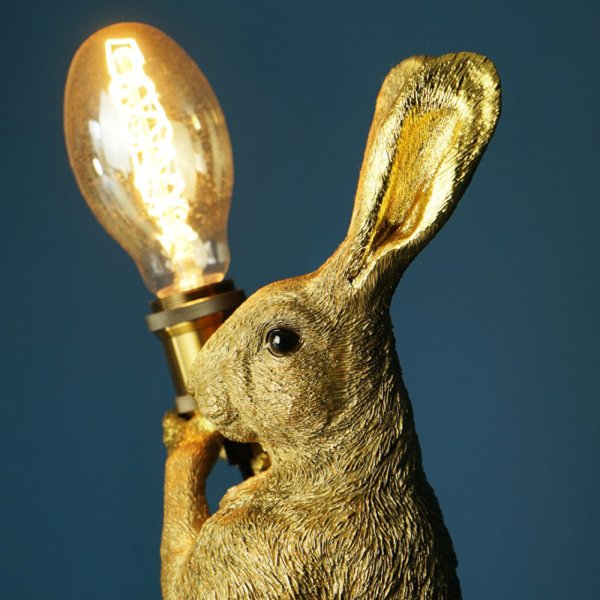 Tischleuchte Meister Lampe, gold - Tischlampe, Moderner Deko Stil, Tierleuchte