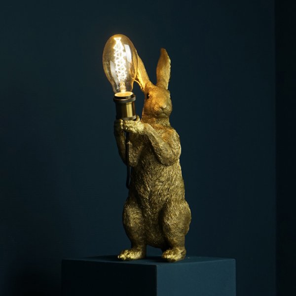 Tischleuchte Meister Lampe, gold - Tischlampe, Moderner Deko Stil, Tierleuchte