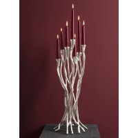 Kerzenleuchter Roots für 7 Kerzen aus Aluminium, silber H: 63,5 cm - Kerzenständer, Deko, festliche Dekoration