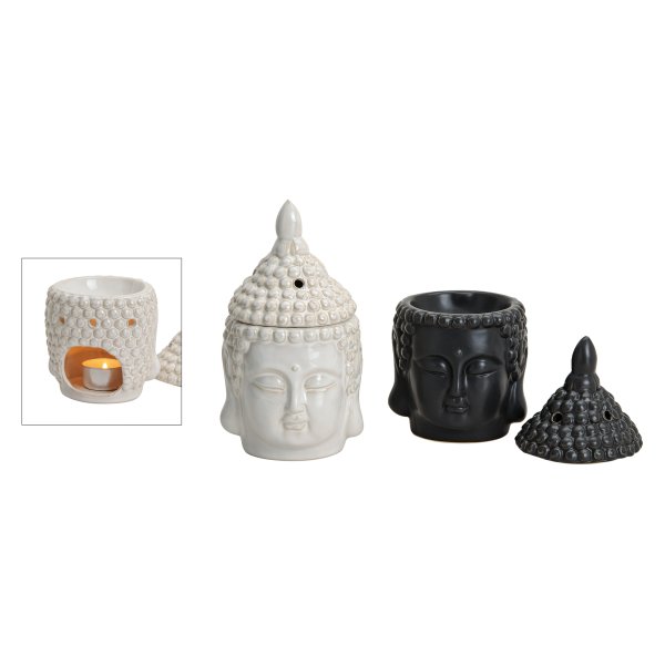Duftlampe Buddha Kopf - Verdunster Buddha, Aromalampe für Duftöl und Duftwachs