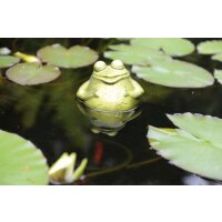Frosch 10 cm aus grünem Glas schwimmend als Teich...