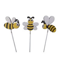 Blumenstecker Biene aus Holz, 3er Set - Frühlingsdeko,...