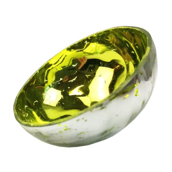 Glas Schwimmschale rund grün, D: 7,5 cm - Schwimmkerzen, Tischdeko, Teelichthalter