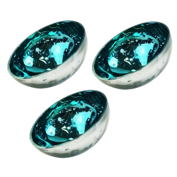 Glas Schwimmschale rund hellblau, D: 7,5 cm (3er Set) - Schwimmkerzen, Tischdeko, Teelichthalter