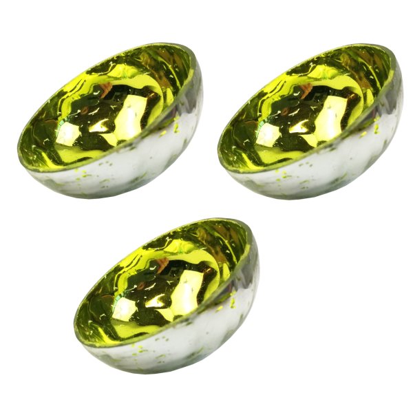 Glas Schwimmschale rund grün, D: 7,5 cm (3er Set) - Schwimmkerzen, Tischdeko, Teelichthalter