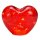 Dekoleuchte Herz Glas Rot, Herz Lampe mit LED Lichterkette, Dekolampe, Tischleuchte, Herzlampe