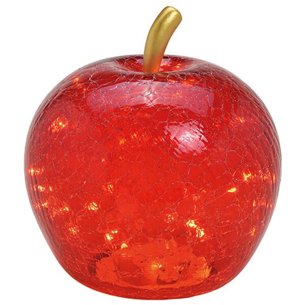 Dekoleuchte Apfel Leuchte (L) Glas, Rot *B-Ware*  Apfel Lampe mit LED Lichterkette, Dekolampe, Tischleuchte, Apfellampe