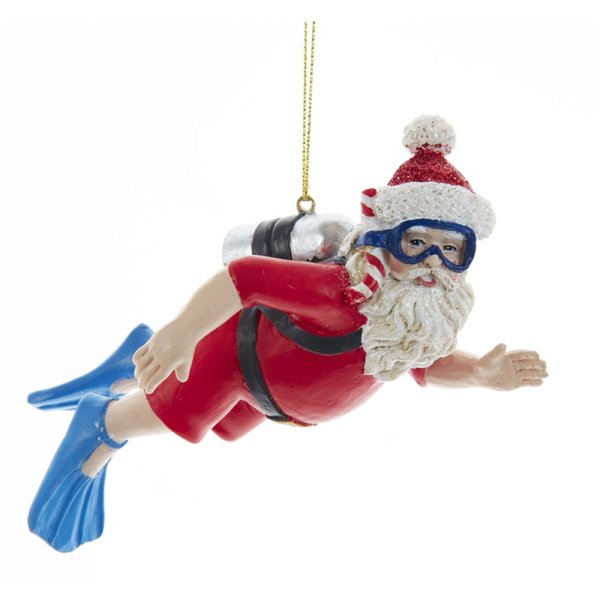 Baumschmuck Taucher Weihnachtsmann, Scuba Diver Santa - Baumkugel, Weihnachtsdeko, Christbaumkugel