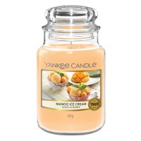 Yankee Candle Duftkerze im Glas (groß) MANGO ICE CREAM - Kerze mit Brenndauer bis zu 150 Stunden