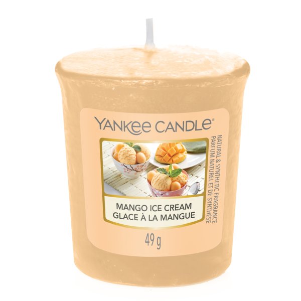 Yankee Candle Votivkerze MANGO ICE CREAM  - Kerze mit Brenndauer bis zu 15 Stunden