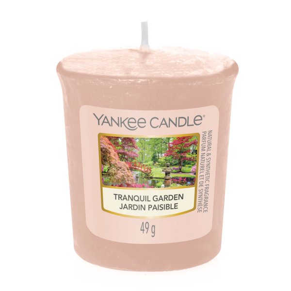 Yankee Candle Votivkerze TRANQUIL GARDEN - Kerze mit Brenndauer bis zu 15 Stunden