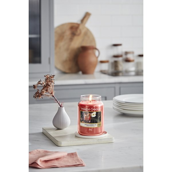 Yankee Candle Duftkerze im Glas (gro) APPLE & SWEET FIG - Herbst 2022 - Kerze mit Brenndauer bis zu 150 Stunden