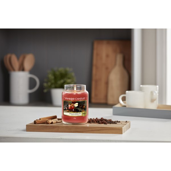 Yankee Candle Duftkerze im Glas (gro) APPLE & SWEET FIG - Herbst 2022 - Kerze mit Brenndauer bis zu 150 Stunden