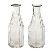 Glasflasche Shoot, Klarglas Vase (2er Set) - kleine...