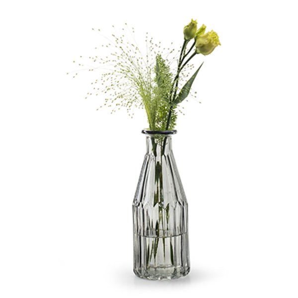 Glasflasche Shoot, Vase smoke (2er Set) - kleine Vasen, Tischdekoration, Glasvase, Blumenvase, Flaschenvase, Landhaus