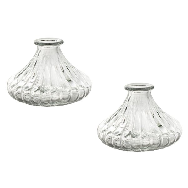 Glasvase "Chantal", Klarglas Vase, H: 7 cm (2er Set) - kleine Vasen, Blumenvase, Tischdekoration, Deko Hochzeit