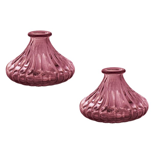 Glasvase "Chantal", Vase lila, H: 7 cm (2er Set) - kleine Vasen, Blumenvase, Tischdekoration, Deko Hochzeit