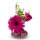Glasvase "Chantal", Vase lila, H: 7 cm (2er Set) - kleine Vasen, Blumenvase, Tischdekoration, Deko Hochzeit