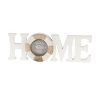 Deko Holz Schriftzug Home 28 cm mit Bilderrahmen -...