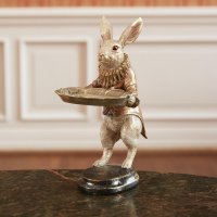 Kaninchen mit Schale H: 28,5 cm - Frühlingsdeko,...