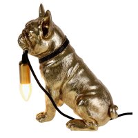 Tischleuchte Bulldogge Francis, gold - Tischlampe, Moderner Deko Stil, Tierleuchte, Hund