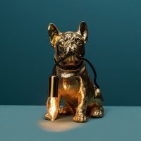 Tischleuchte Bulldogge Francis, gold - Tischlampe, Moderner Deko Stil, Tierleuchte, Hund