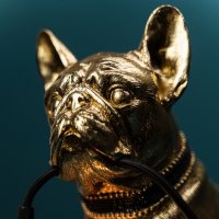 Tischleuchte Bulldogge Francis, gold - Tischlampe, Moderner Deko Stil, Tierleuchte, Hund