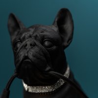 Tischleuchte Bulldogge Francis, schwarz - Tischlampe, Moderner Deko Stil, Tierleuchte, Hund