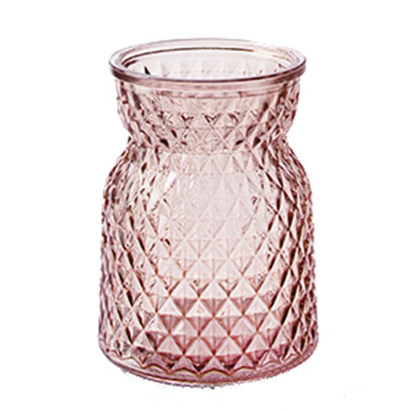 Glasvase Posh, rosa, kleine Vase, H: 10,5 cm - kleine Vasen, Blumenvase, Tischdekoration, Deko Hochzeit