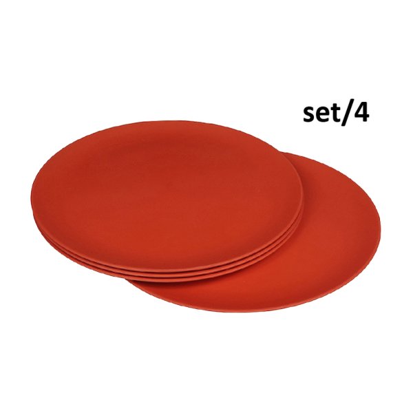 Campinggeschirr Zuperzozial Teller Flavour-It Plate 25,5 cm, terra red (4er Pack) Bioplastic C-PLA